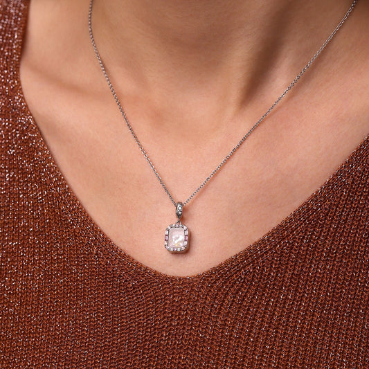 Gnoce Heart Engravable Glass Colored Diamond Pendant Dangle Charm_7