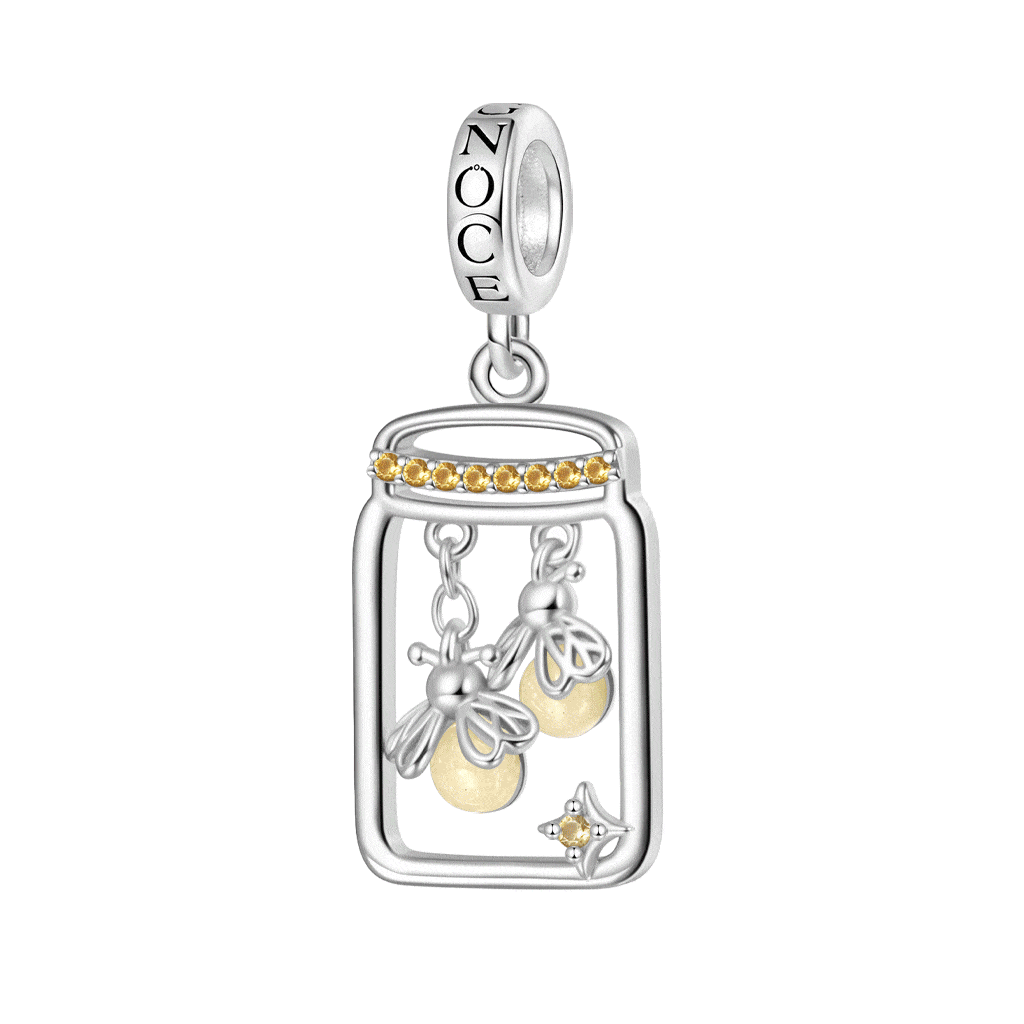 Gnoce Glow-in-the-Dark Firefly Bottle Pendant Dangle Charm_1