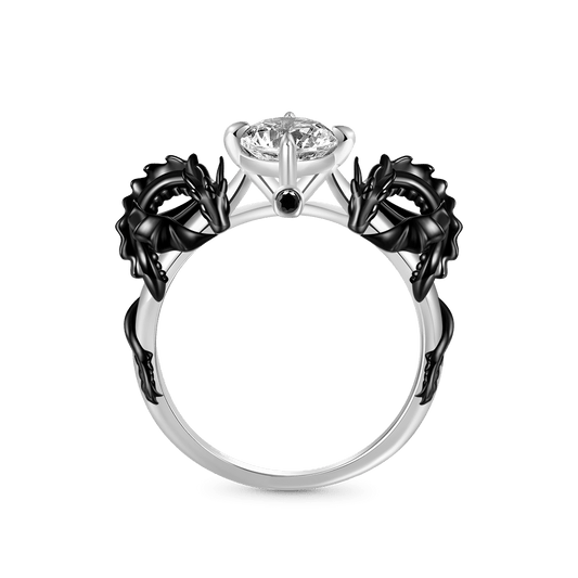 Gnoce Black Dragon Embrace White Diamond Ring_1