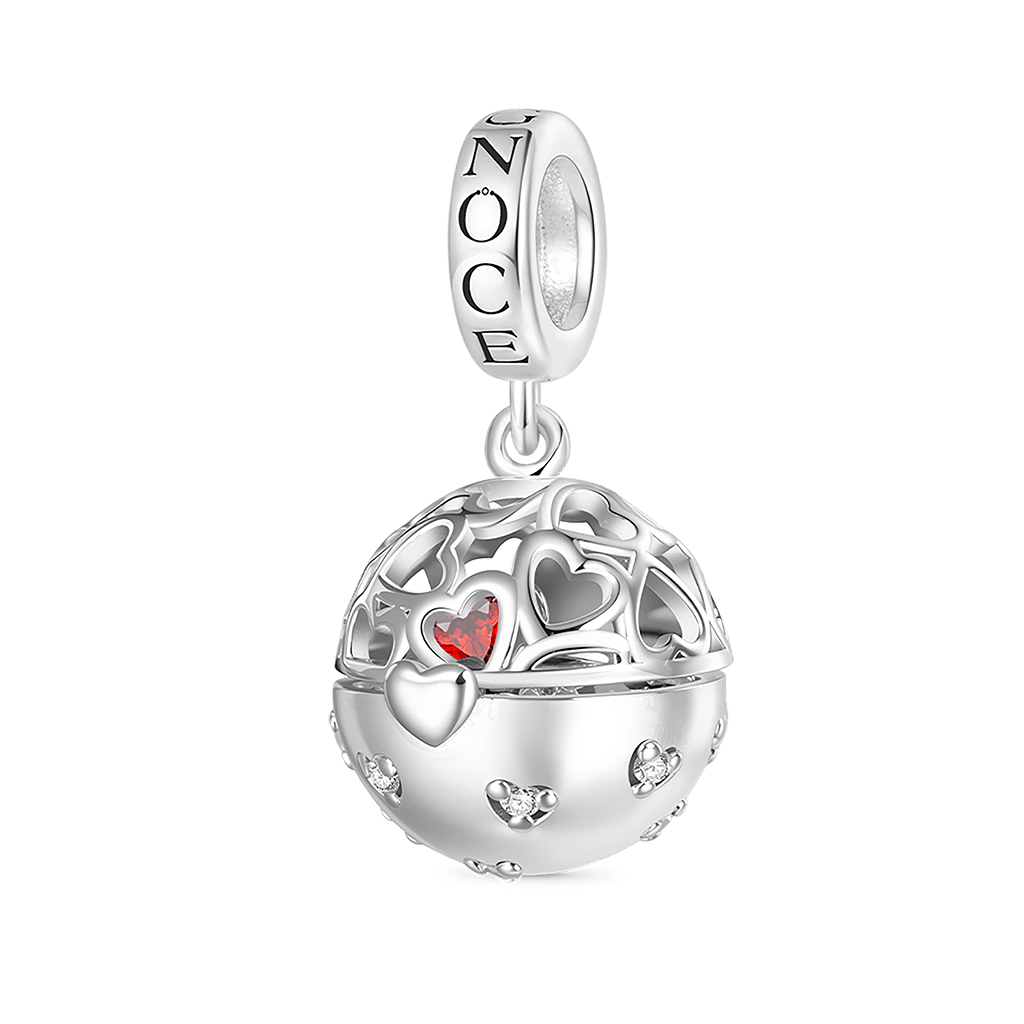 Gnoce Surprise Ball with Birthstone Ring Pendant Dangle Charm_3