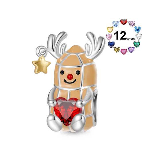 Gnoce Peanut Reindeer Embraces Heart Charm_1