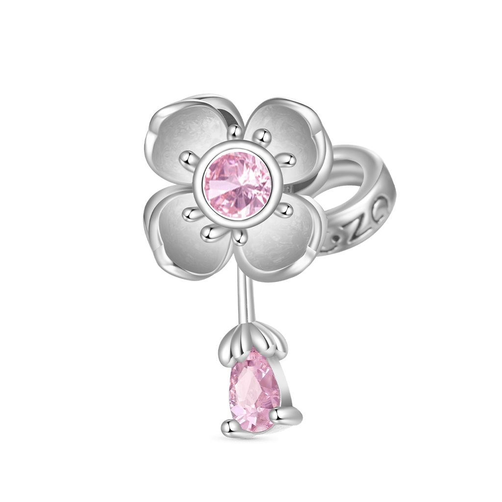 Gnoce Openable Blooming Cherry Blossom Pendant Dangle Charm_2
