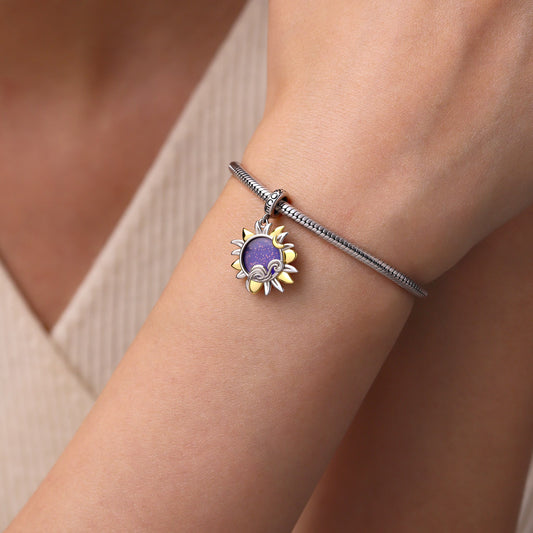 Gnoce Starry Night Sunflower Glow-in-the-Dark Pendant Dangle Charm_7