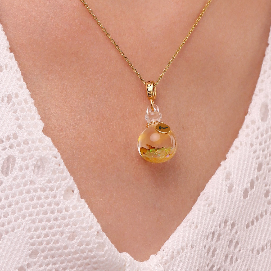 Gnoce Engravable Yellow Sequin Luminous Quicksand Bottle Pendant Dangle Charm_6