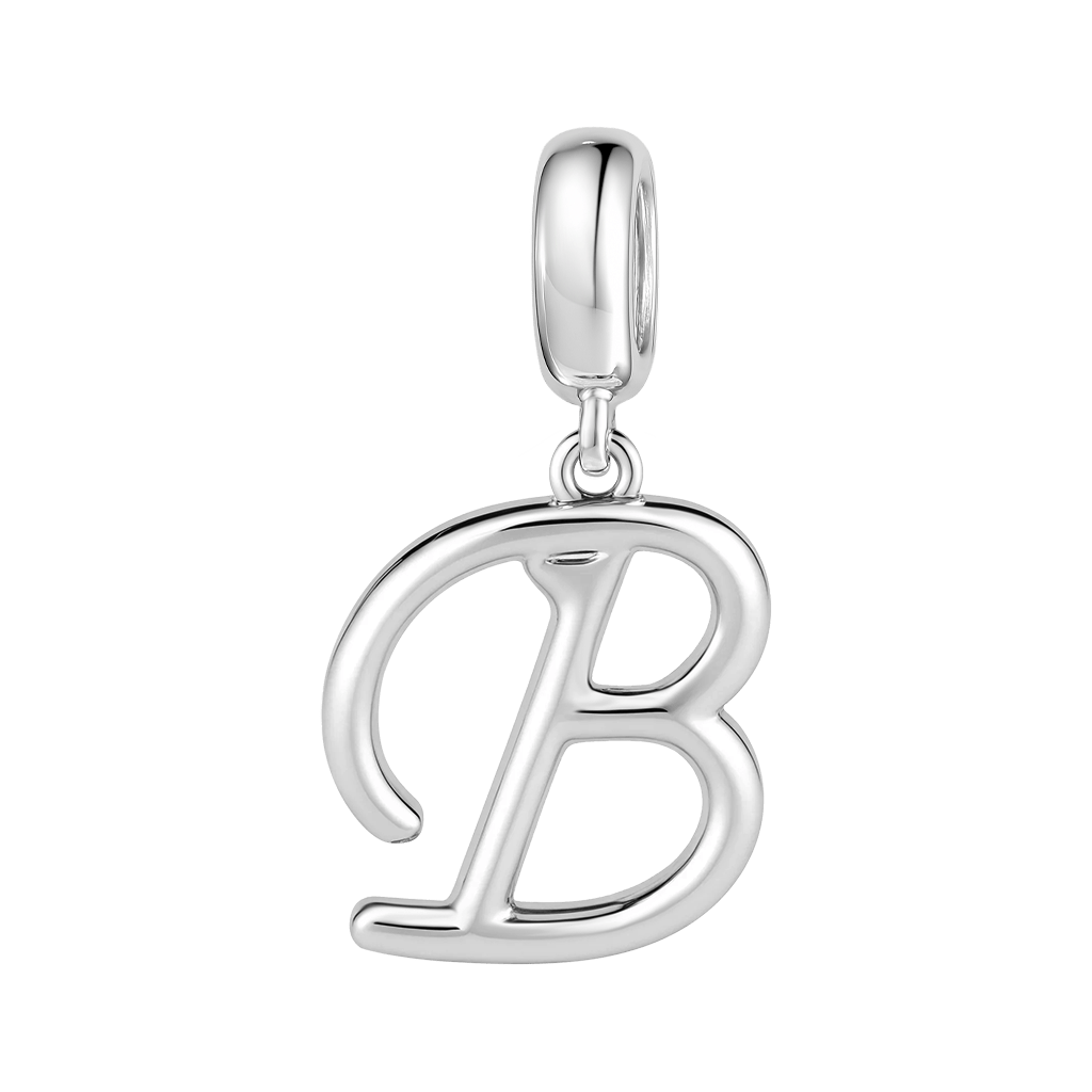Gnoce "Be Your Own Hero" Letter B 925 Sterling Silver Dangling Charm Great for Bracelet, Choker, Necklace_1