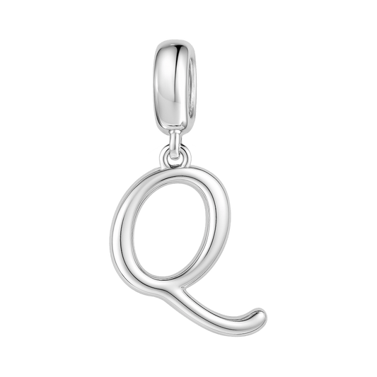 Gnoce "My Queen"  Letter Q 925 Sterling Silver Dangling Charm Great for Bracelet, Choker, Necklace_1