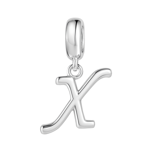 Gnoce "XOXO" Letter X 925 Sterling Silver Dangling Charm Great for Bracelet, Choker, Necklace_1
