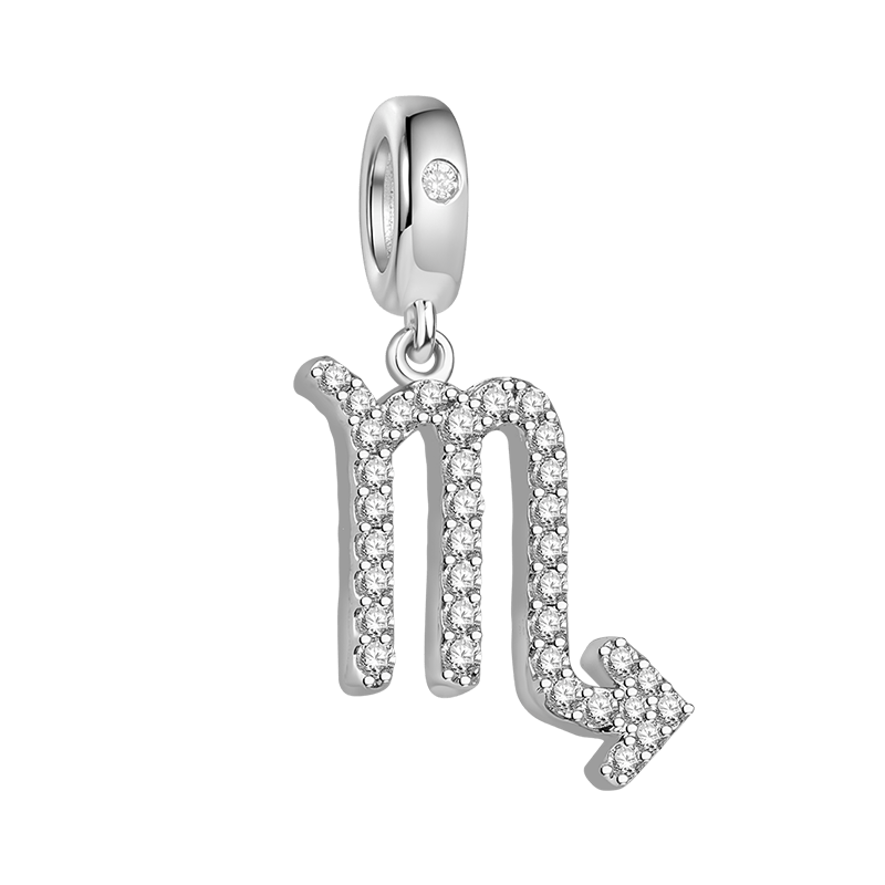 Gnoce "Signs You Are"  925 Sterling Silver Scorpio Charm Zodiac Sign Pendant With Cz For Bracelet_1