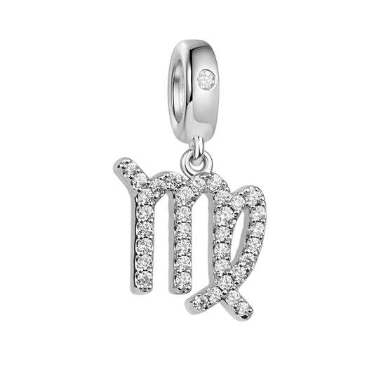 Gnoce "Remember Me in Your Heart" 925 Sterling Silver Virgo Charm Zodiac Sign Pendant With Cz For Bracelet_1