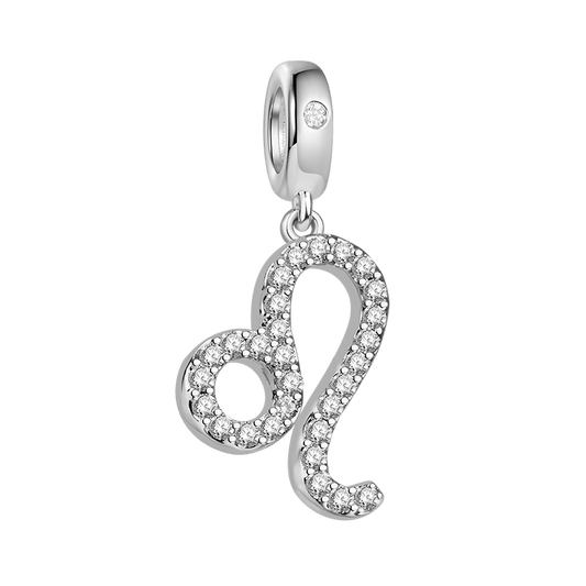 Gnoce "I Think of You" 925 Sterling Silver Leo Charm Zodiac Sign Pendant With Cz For Bracelet_1
