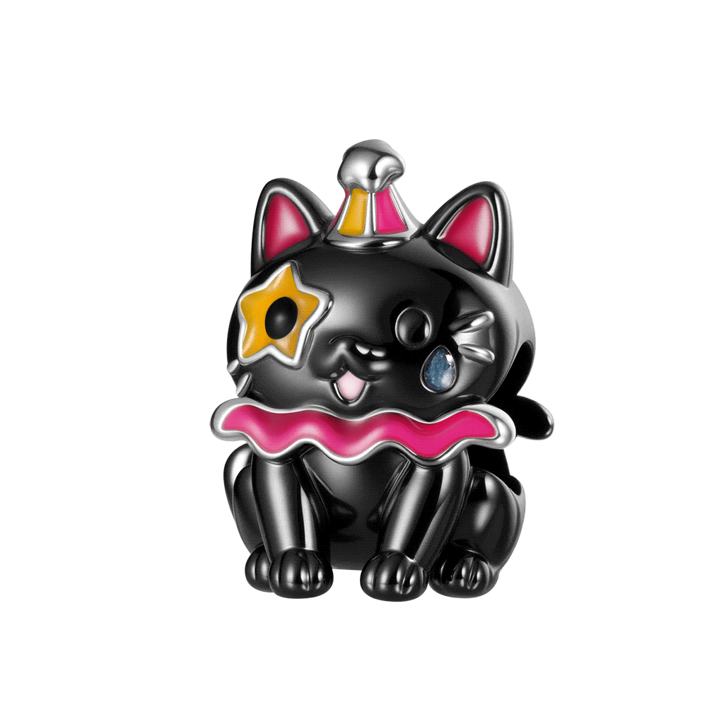 Gnoce Black Cat Clown Glow-in-the-Dark Charm_1