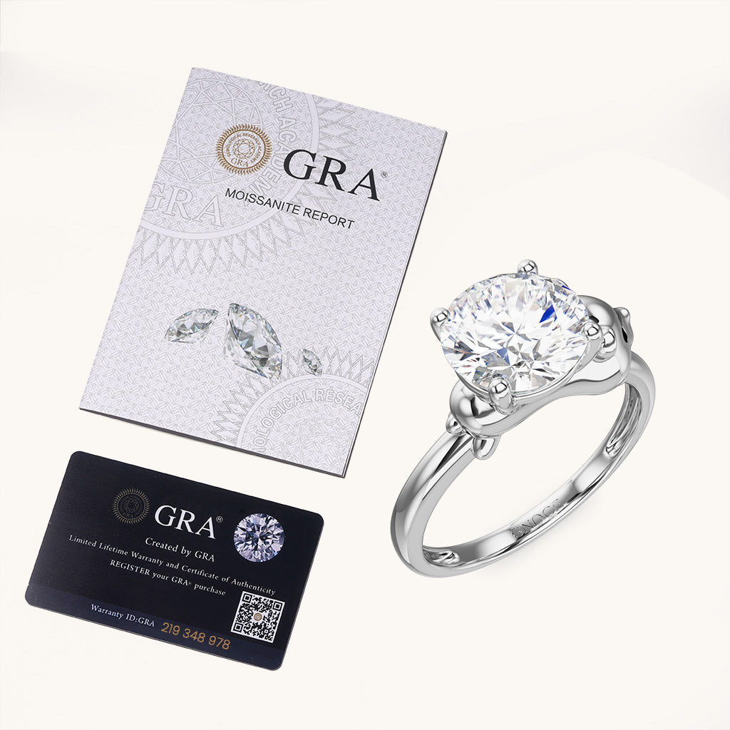 Gnoce Hamster Embraces Moissanite Round Cut Ring_6