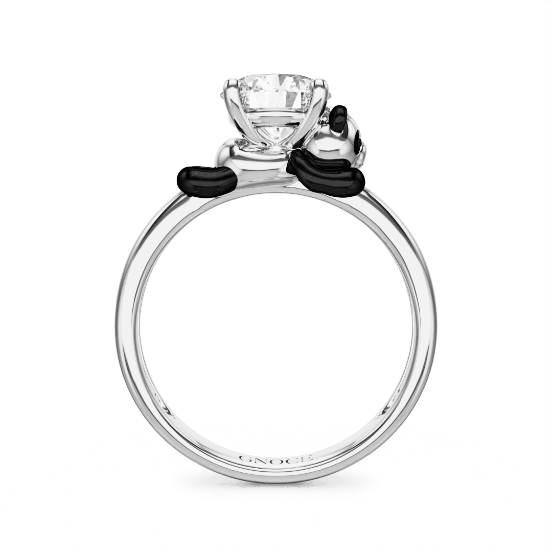 Gnoce Panda Embraces Moissanite Round Cut Ring_3
