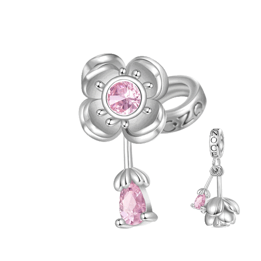 Gnoce Openable Blooming Cherry Blossom Pendant Dangle Charm_1