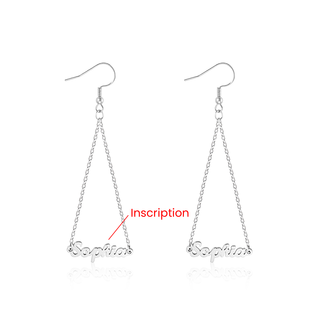 Gnoce Personalized Name Triangle Dangle Earrings_2