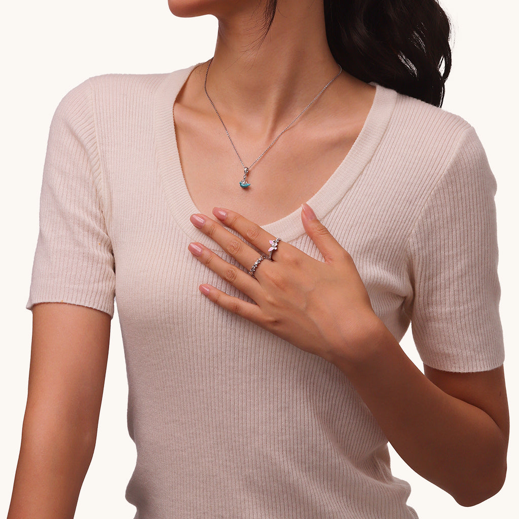 Gnoce Meditating Sea Turtle Glow-in-the-Dark Pendant Dangle Charm_4