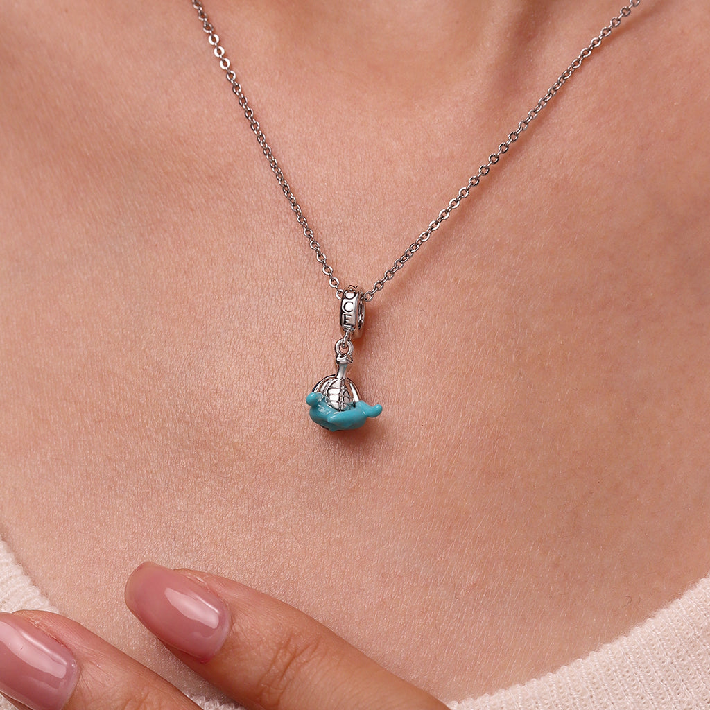 Gnoce Meditating Sea Turtle Glow-in-the-Dark Pendant Dangle Charm_6
