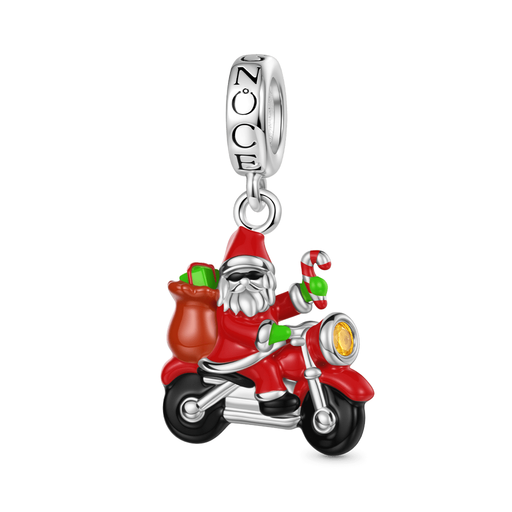 Gnoce Santa Claus Motorcycle Pendant Dangle Charm_1