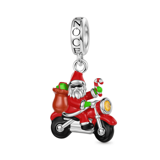 Gnoce Santa Claus Motorcycle Pendant Dangle Charm_1