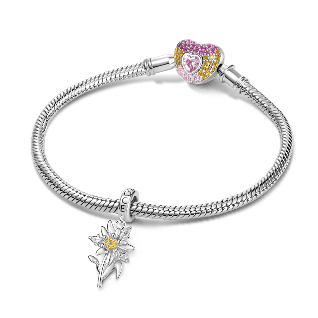 Gnoce Edelweiss Flower Beads Pendant Dangle Charm_4