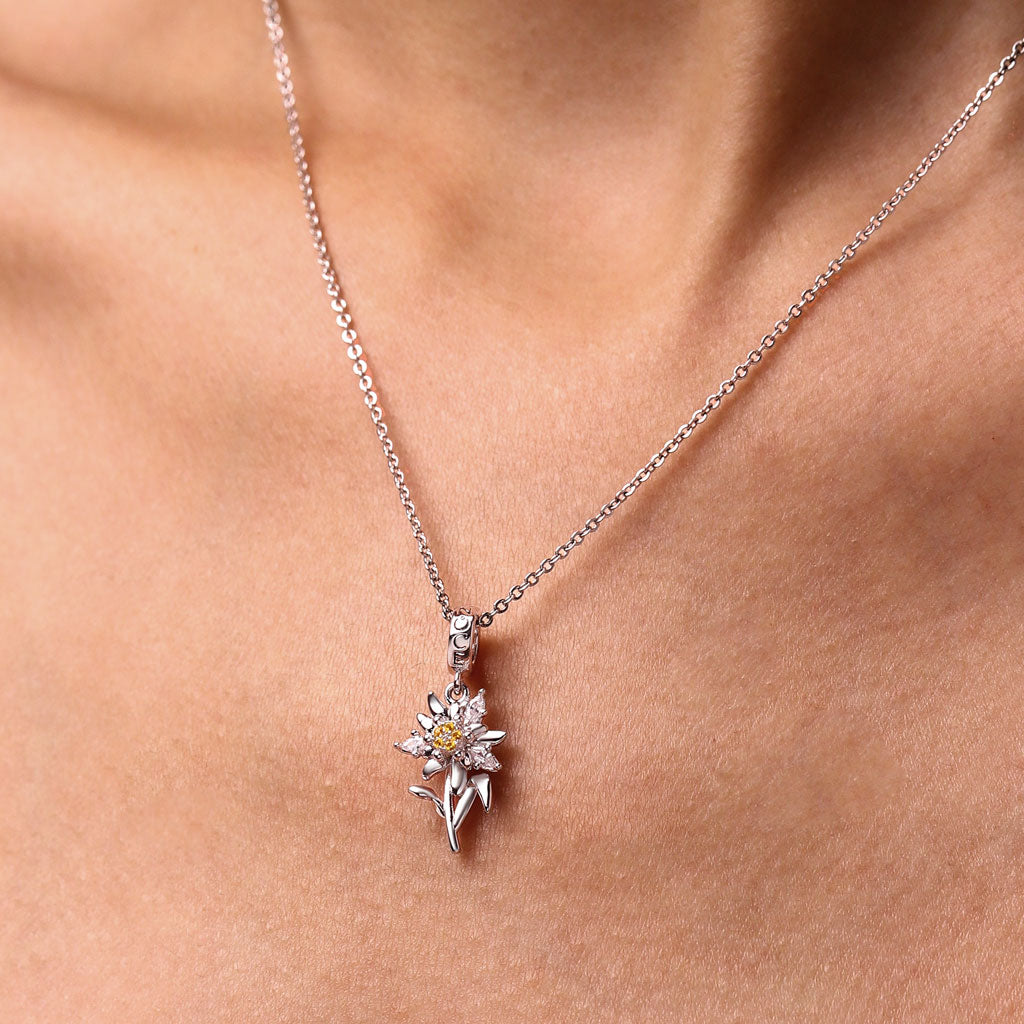 Gnoce Edelweiss Flower Beads Pendant Dangle Charm_3