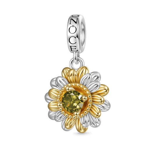 Gnoce Double Sunflower Pendant Dangle Charm_1