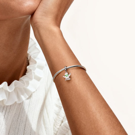 Gnoce Pixel Halloween Ghost Glow-in-the-Dark Pendant Dangle Charm_2