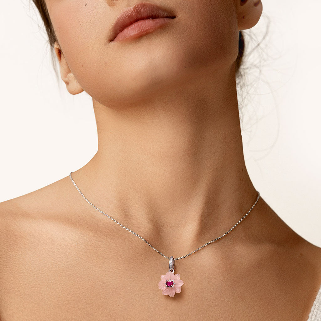 Gnoce Eternal Flower Pendant Dangle Charm_4