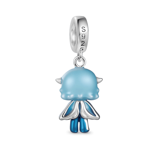 Gnoce Halloween Blue-hued Celestial Angel Pendant Dangle Charm_5
