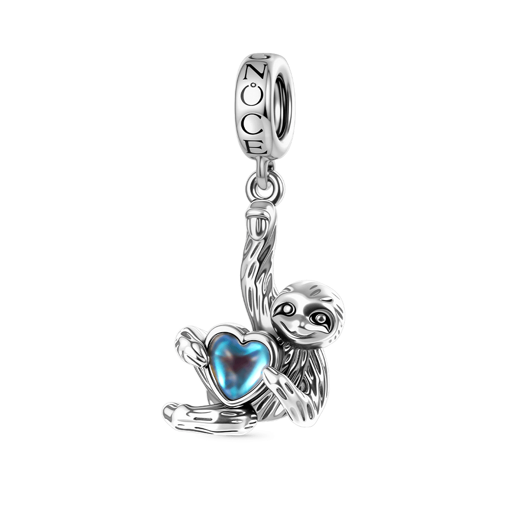 Gnoce Sloth Embrace Moonstone Pendant Dangle Charm_1