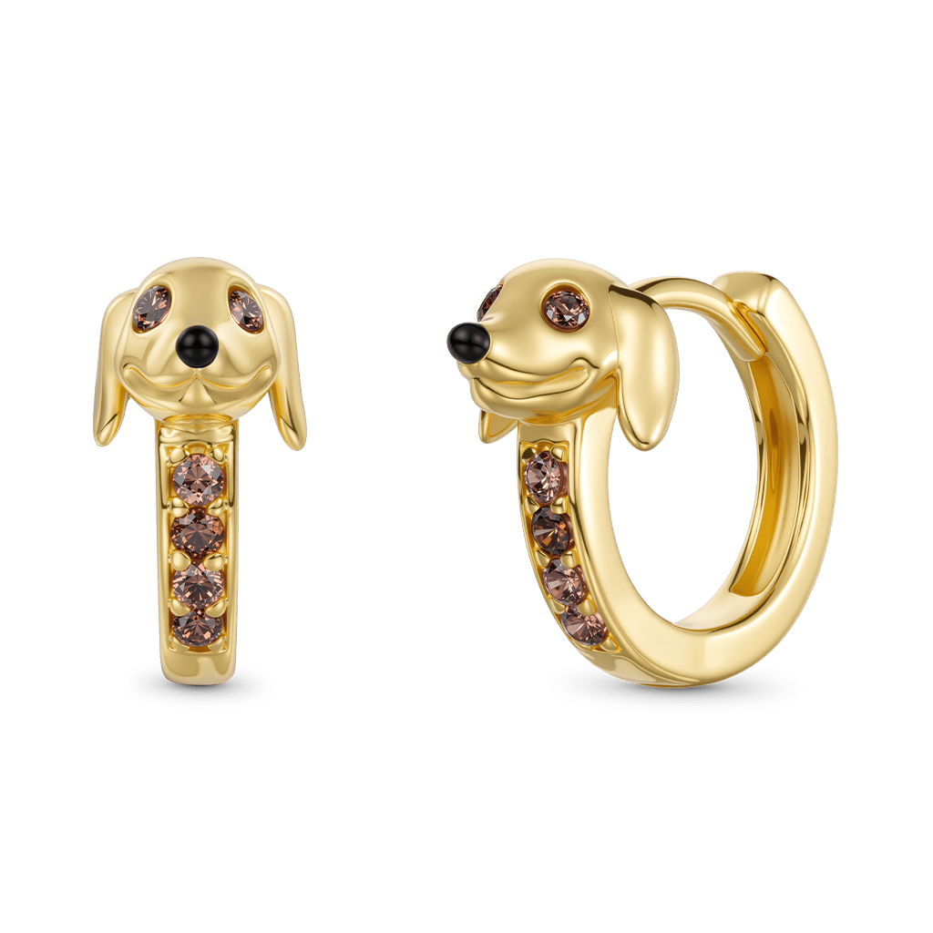 Gnoce Dachshund Huggie Hoop Earrings_1