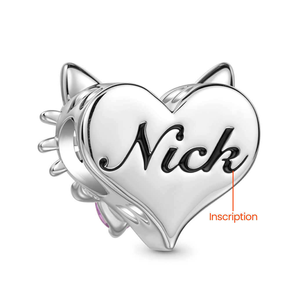 Gnoce Engravable Pet Cat Birthstone Charm_5