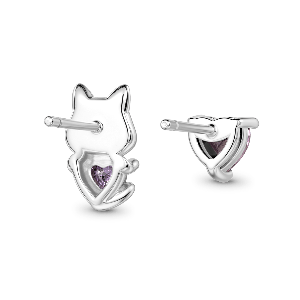 Gnoce Pet Cat Embrace Love Stud Earrings_4