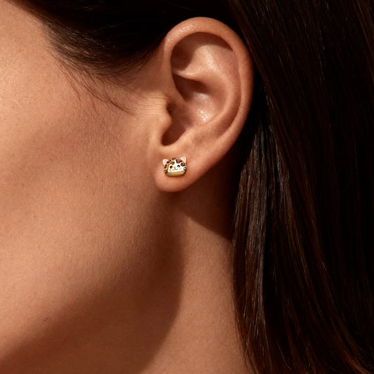 Gnoce Cute Cat Stud Earrings_2