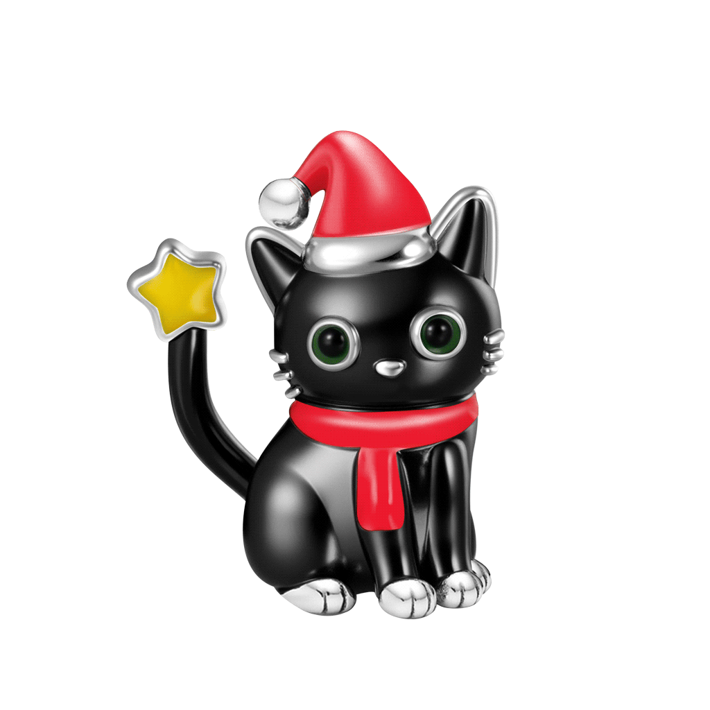 Gnoce Christmas Black Cat Glow-in-the-Dark Charm_2