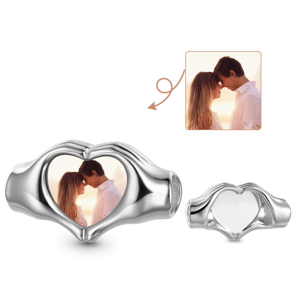 Gnoce Personalized Heart Hands Photo Charm_1