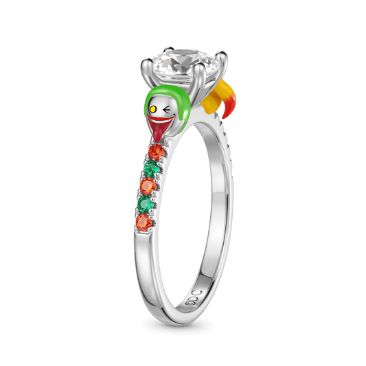 The Suicide Squad Gnoce Harley Quinn & The Joker Embraces Moissanite Round Cut Ring_1