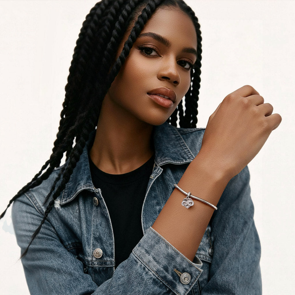 Gnoce Engravable Infinite Love Pendant Dangle Charm_4