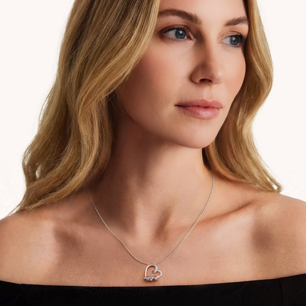 Gnoce Customized Birthstone Heart-shaped Openable Necklace_4