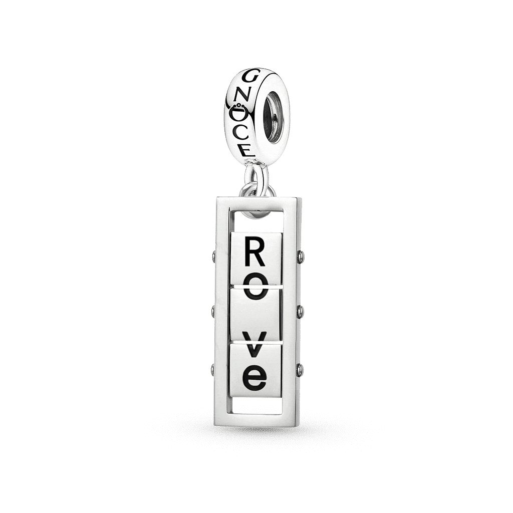 Gnoce Flip Word Card Bar Pendant Dangle Charm_1