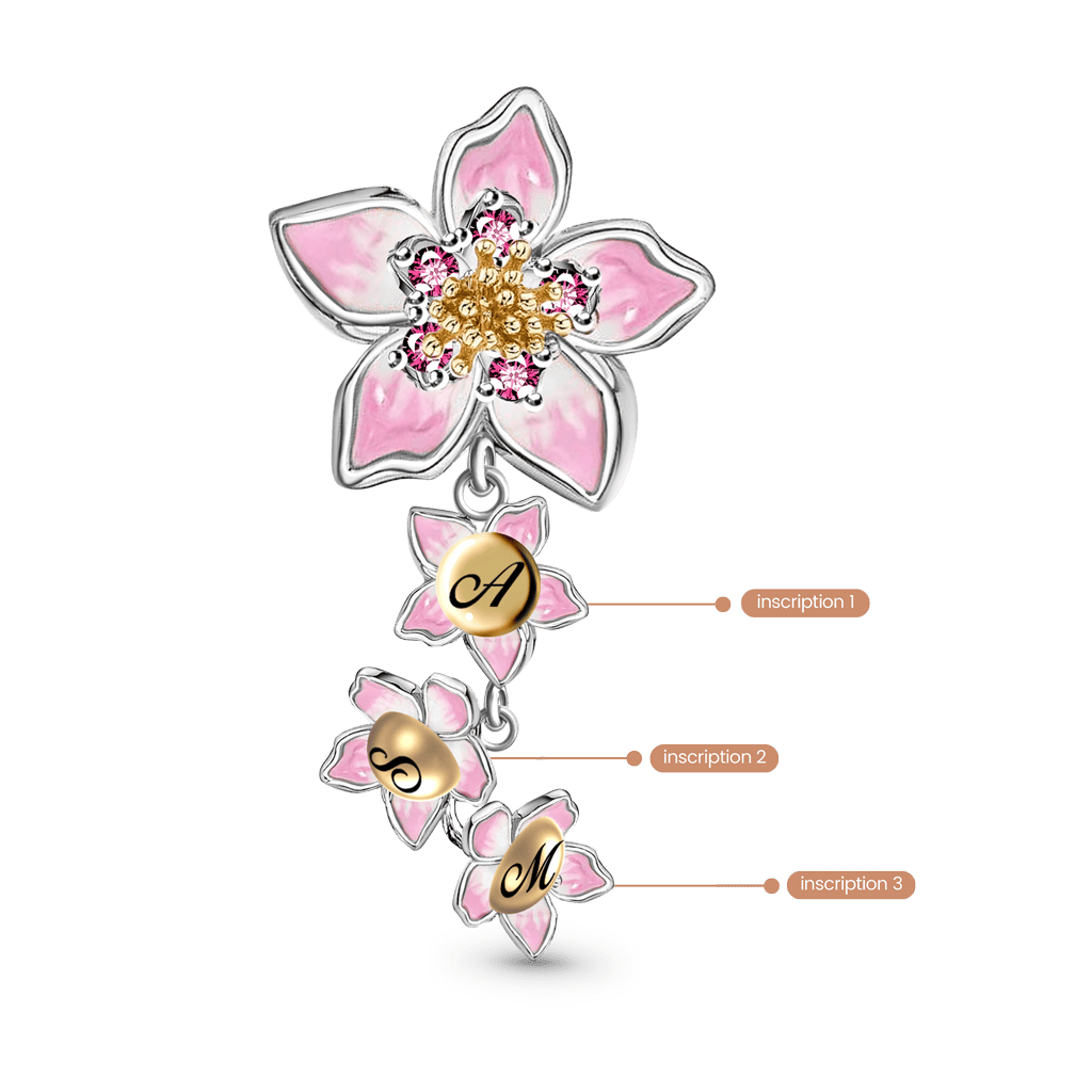 Gnoce Personalized Flower Mom with Babies Charm_2