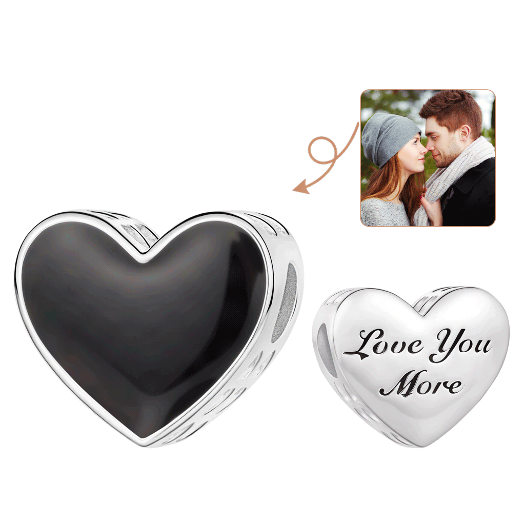 Gnoce Heating Color-changing Magic Personalized Photo Heart Charm_1