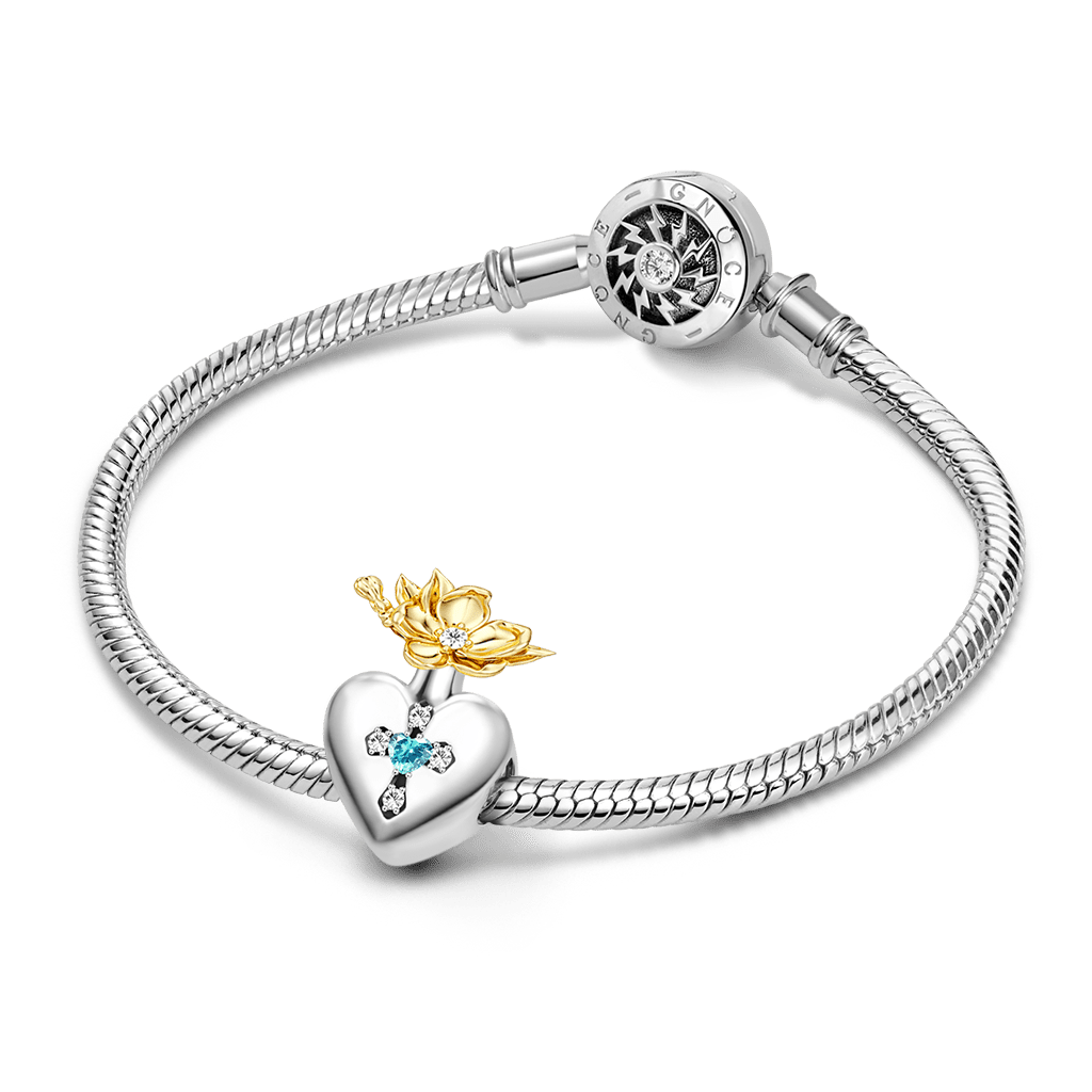 Gnoce Custom Birthday Flowers Birthstone Letter Heart Charm_2