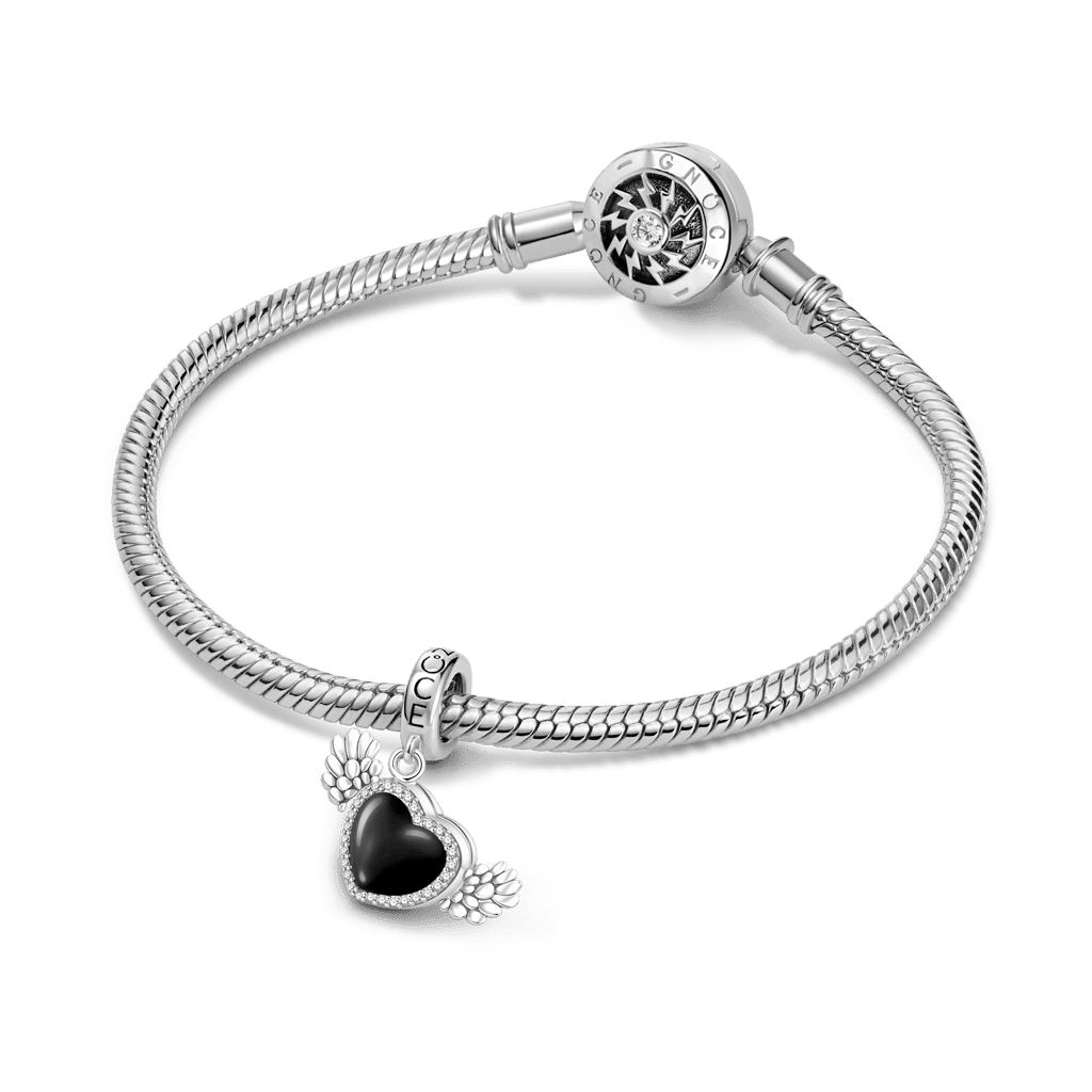Gnoce Heating Color-changing Magic Personalized Photo Angel Wings Heart Charm_5