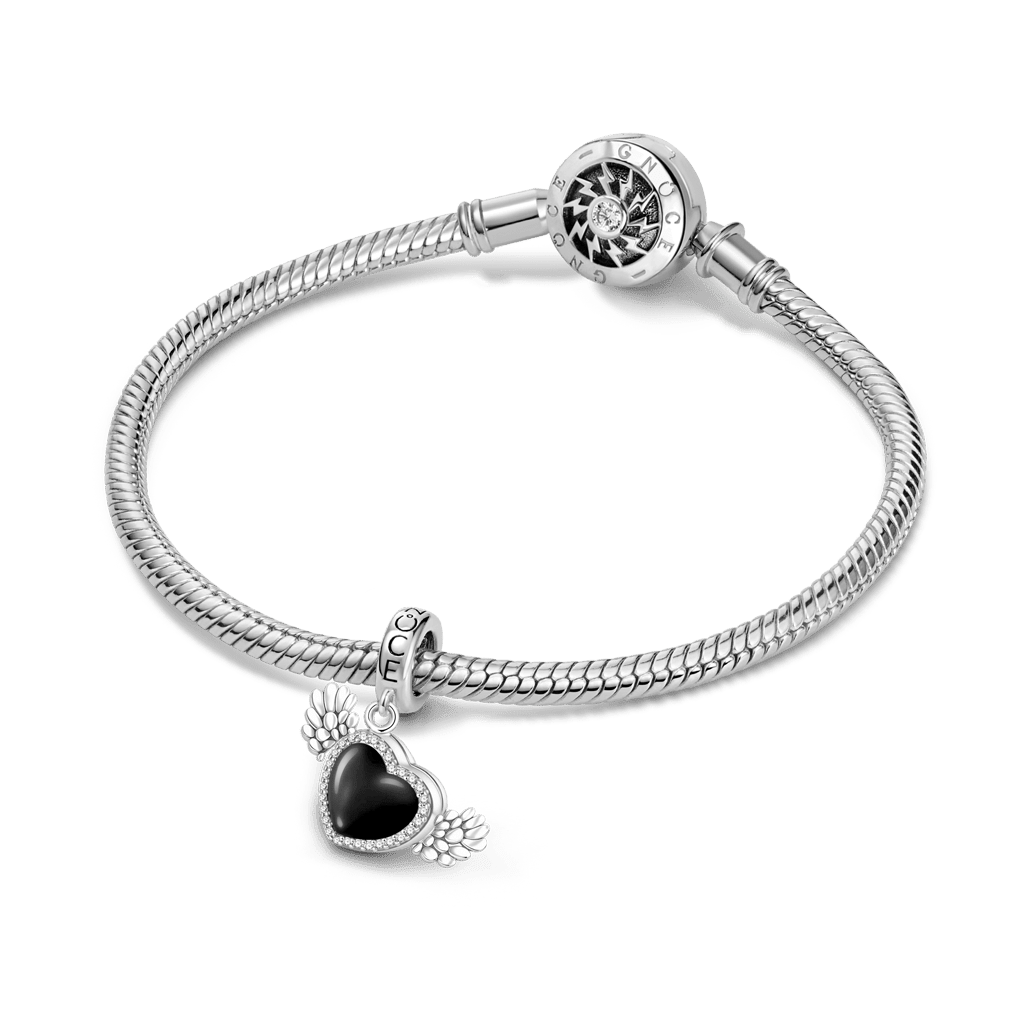 Gnoce Heating Color-changing Magic Personalized Photo Angel Wings Heart Charm_5