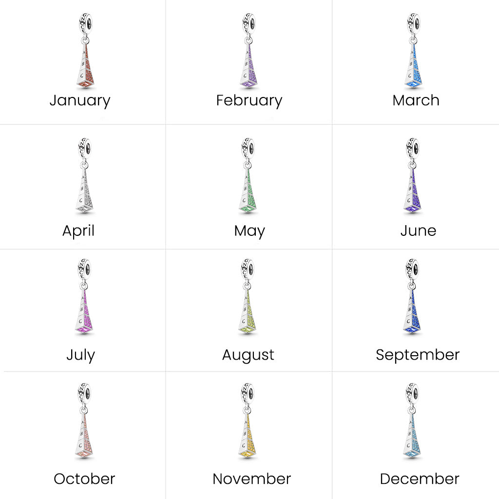 Gnoce Rotating Geometry Customised Birthstone Pendant Dangle Charm_7