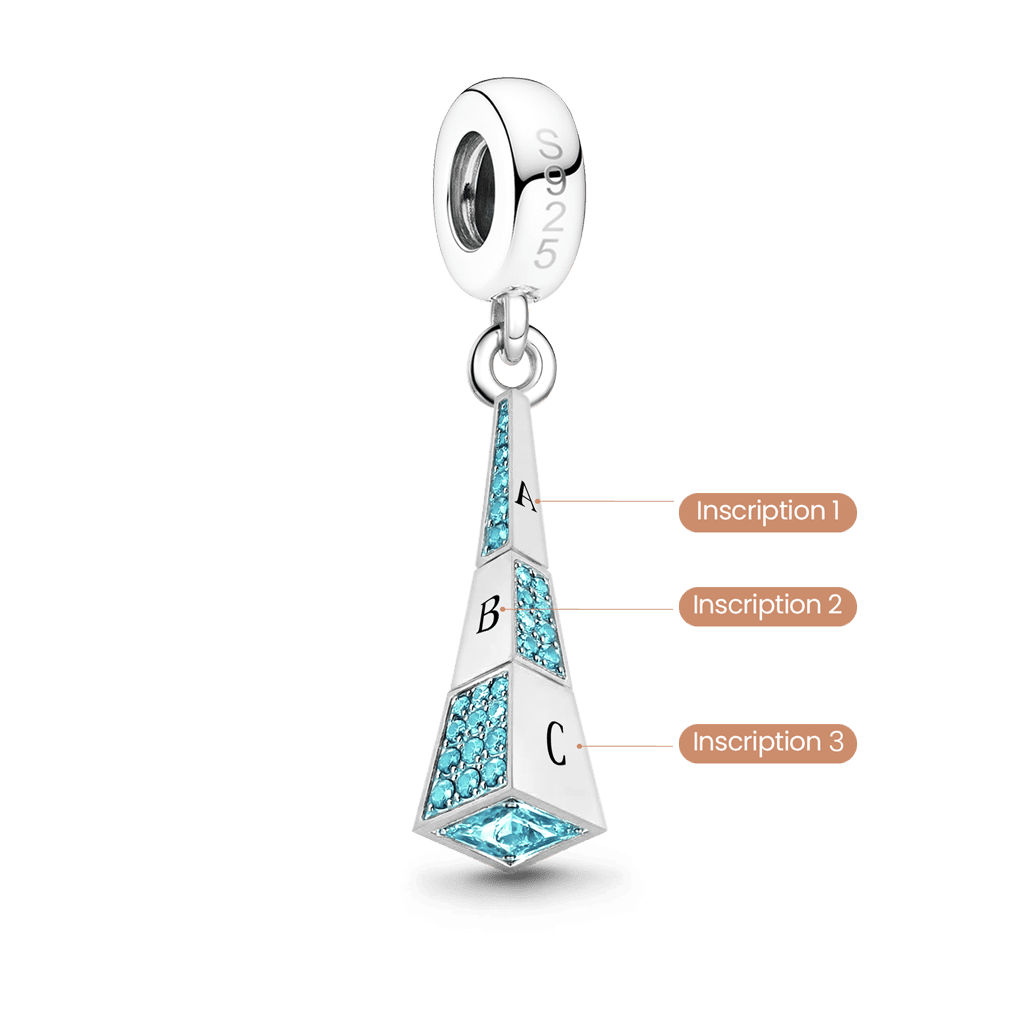Gnoce Rotating Geometry Customised Birthstone Pendant Dangle Charm_2