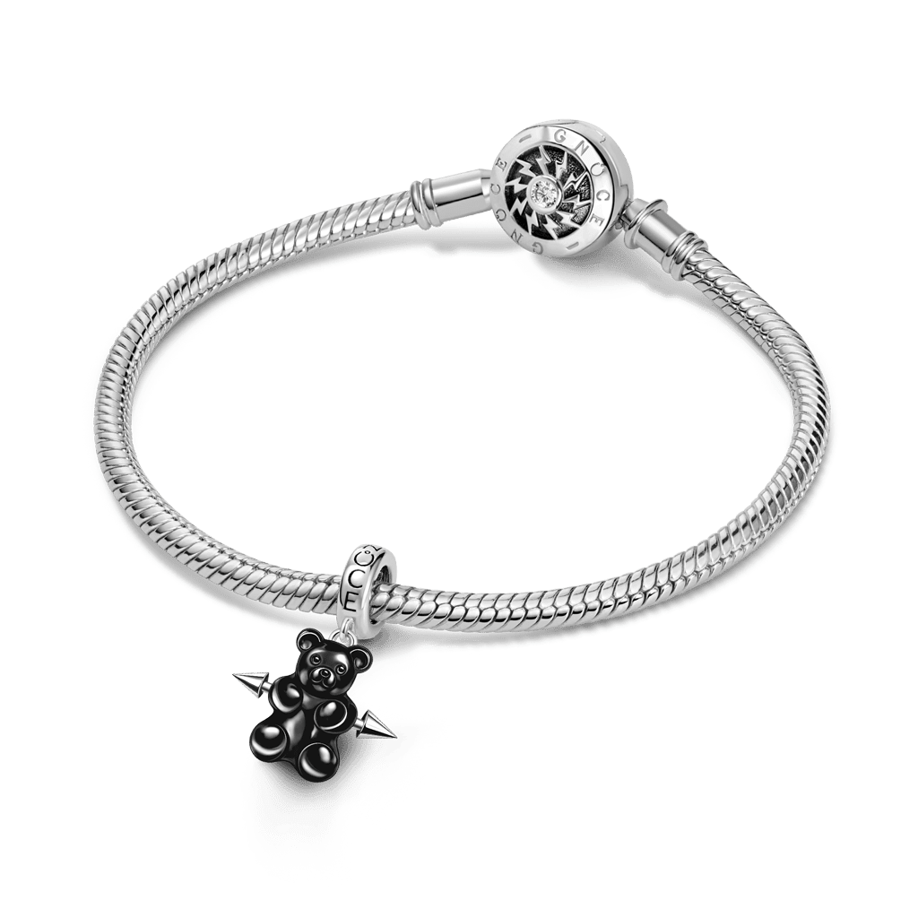 Gnoce Punk Bear Stud Engravable Pendant Dangle Charm_3