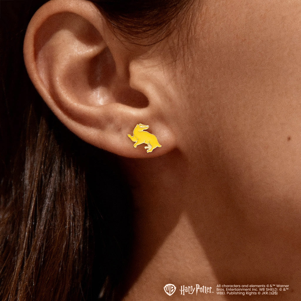Gnoce Harry Potter Hufflepuff Badger Stud Earrings_2