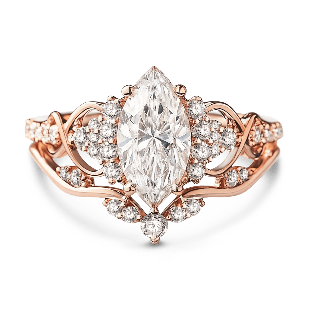 Gnoce Vintage Filigree Marquise-Cut Diamond Ring_1